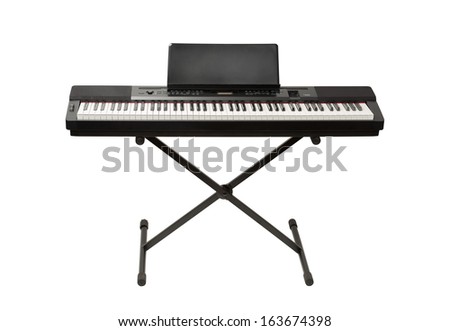 digital piano synthesizer isolated on white