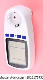 Digital Power Meter on pink background - Shutterstock ID 1016175931