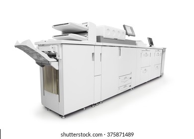 Digital Press. Digital Press Printing Is The Reproduction Of Digital Images On A Physical SurfacE, Isolated On White With CLIPPING PATH