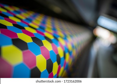 Digital printer with one test print - colour management cmyk - Shutterstock ID 1723162006