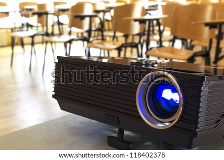 Digital projector in a conference hall