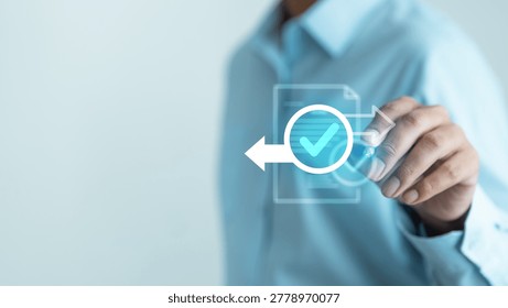 Digital refund confirmation and secure online payment approval concept with financial transaction validation for ecommerce and modern business systems.