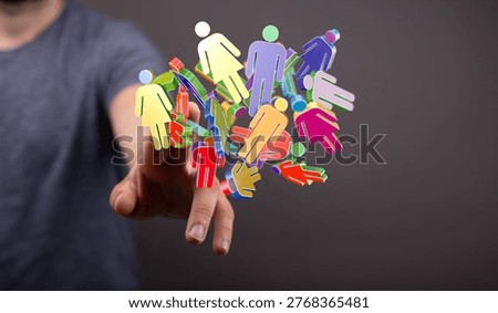 Digital representation of community and teamwork concept