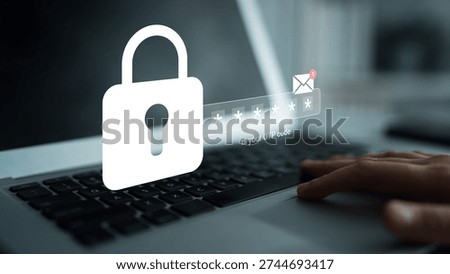 Digital representation of security with a lock icon over a laptop keyboard, emphasizing importance of OTP verification and secure online communication practices. Gantry