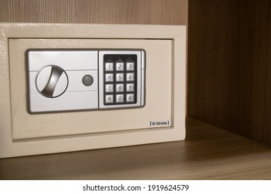 Digital Safe Box Inside A Closet. Home Safety