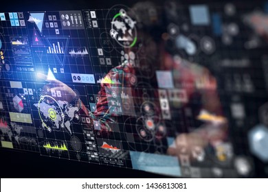 Digital screen high tech background