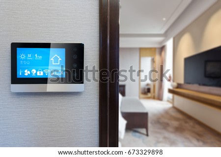 digital screen on wall with modern luxury living room