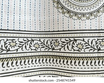 Digital seamless pattern block print batik fabric Ajrakh, Kutch
