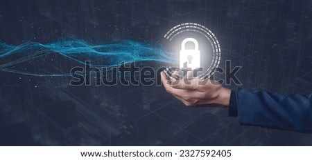 Digital Security and Access Protection, Data in a Secure System Cloud Login System Privacy, Database Security Access Information with Firewall, Padlock Protection and Secure Login Network Security.