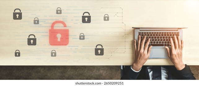 Digital security concept illustrating a cybersecurity breach, with a red unlocked padlock indicating data exposure among secure systems, emphasizing system vulnerability and risk Vouch