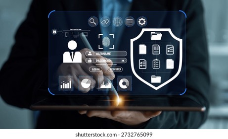 Digital Security and Data Protection Concept with User Interface and Touchscreen Technology for Modern Online Safety and Privacy Management Quark.