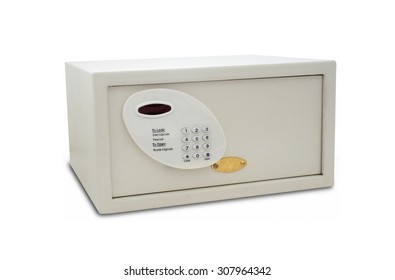 A Digital Security Safe Storage Unit On White Background