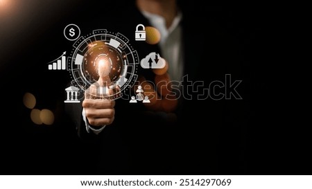 digital security unlock or encryption concept,secure login authorization,internet security,protection against cyber threats,Secure storage through cloud computing,Businessman showing login