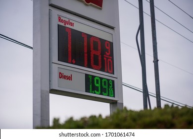 Digital Sign Showing Cheap Gas Prices