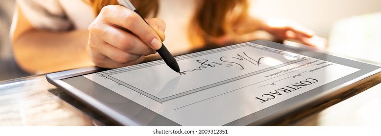 Digital Signature On Contract Document Online Using Tablet