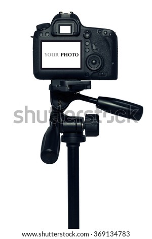 Digital single-lens reflex camera isolated on  white background