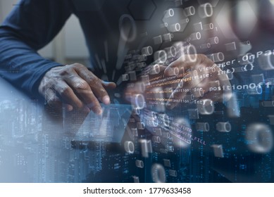 Digital software technology development concept. Programming code abstract technology background of software developer and computer script on virtual screen - Powered by Shutterstock - Get 15% off with code: PIKWIZARD15