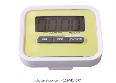 Digital Stop Watch Isolated  On White Background With Clipping Path