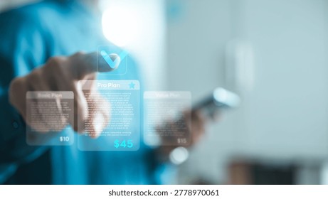 Digital subscription management platform with recurring billing, premium membership plans and online payment options for business services and software access.