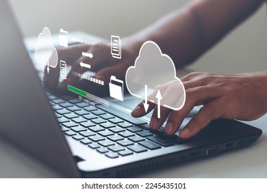 Digital system for transferring documents Exchange information and data with internet cloud technology. FTP(File Transfer Protocol) files receiver and computer backup copy. File sharing isometric.