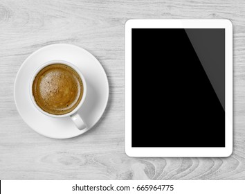 Digital tablet and coffee