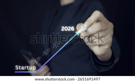 A digital tablet displaying a modern virtual interface with business icons and network connections, symbolizing startup innovation, e-commerce growth, and online marketing strategies for 2026.
