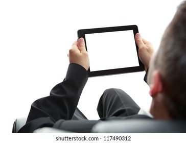 digital tablet in hands
