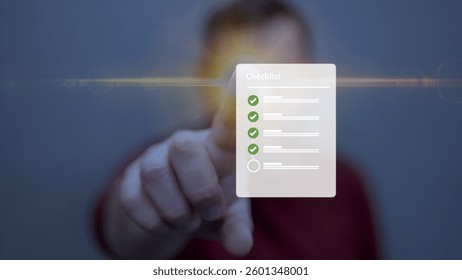 Digital Task Management and Checklist Progress in a Virtual Interface