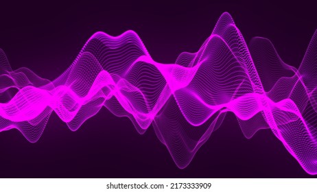 Digital technology background. Dynamic wave of glowing points. Futuristic background for presentation design. 3d