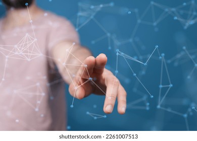 Digital technology background. Network connection dots and lines.