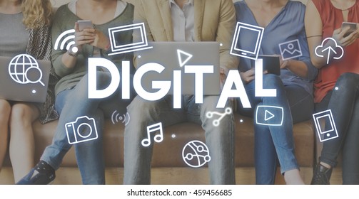 Digital Technology Icons Graphic Concept - Shutterstock ID 459456685