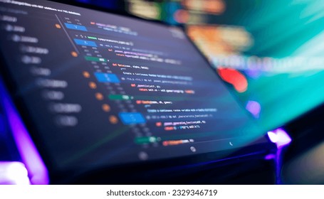 Digital technology industry concept Development of programming and coding