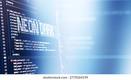 Digital technology industry concept development of programming and coding technologies.