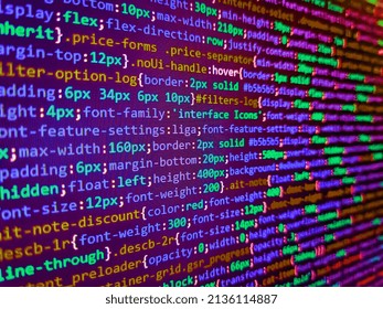 Digital Technology On Display. Modern Application Source Abstract Algorithm Concept. Writing Programming Code On Laptop. Website Development. Database Bits Access Stream Visualisation