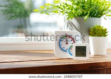 Similar – Image, Stock Photo Green potted plant near shabby brick wall