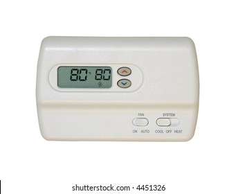 Digital Thermostat Isolated On White Background Stock Photo 4451326 ...