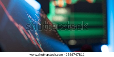 Digital Trading Interface with Candlestick Chart and Data Overlay Highlighting