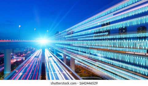 Digital transformation. Binary code. Programming. Agile development.