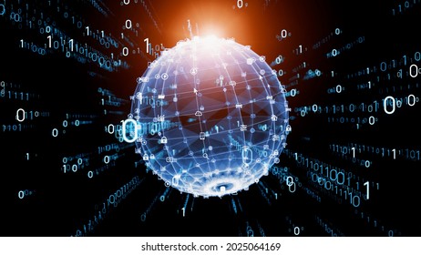 Digital transformation concept. Binary code. Programming.