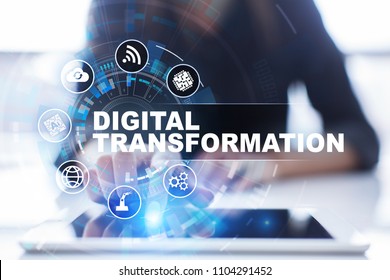 Digital transformation, Concept of digitization of business processes and modern technology. - Shutterstock ID 1104291452