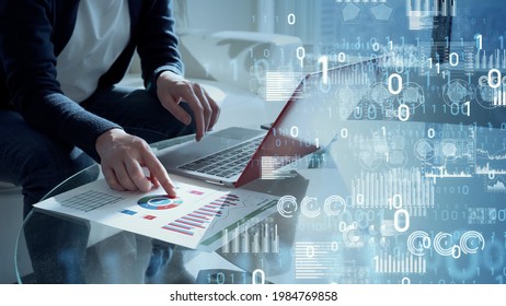 Digital transformation concept. Statistics of business. Finance chart. Financial planning. Data analysis.  - Shutterstock ID 1984769858