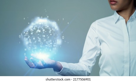 Digital transformation concept. System engineering. Communication network.