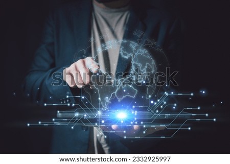 Digital transformation Hand touching the Metaverse Universe, A Conceptual Shift in Digital Transformation for Next-Generation Technology