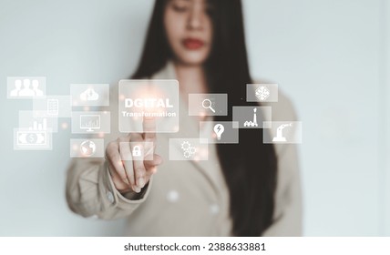 Digital transformation technology strategy, digitization and digitalization of business processes and data, optimize and automate operations, customer service management, internet and cloud computing