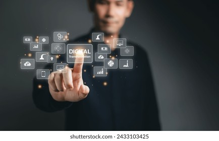 Digital transformation technology strategy, digitization and digitalization of business processes and data, optimize and automate operations,customer service management, internet and cloud computing