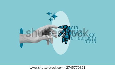 Digital twin, artificial intelligence, virtual human replica concept, AI simulation and digital identity, machine learning and neural network technology, human and robot interaction, generative AI
