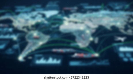 A digital visualization of a global logistics network.