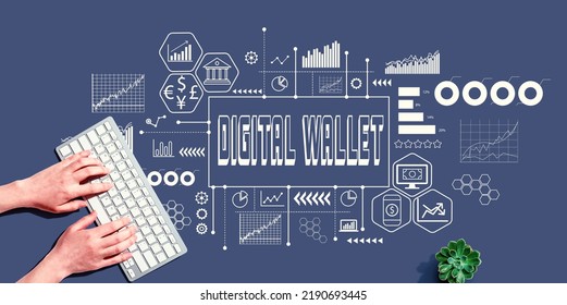 Digital Wallet - Digital Self Custody Crypto Enabled Self Custody Wallet Private Keys With Person Using A Computer Keyboard