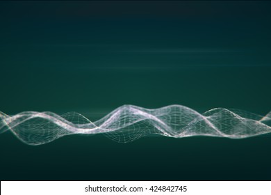 Digital Wave On Green Background
