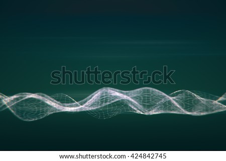 Digital wave on green background